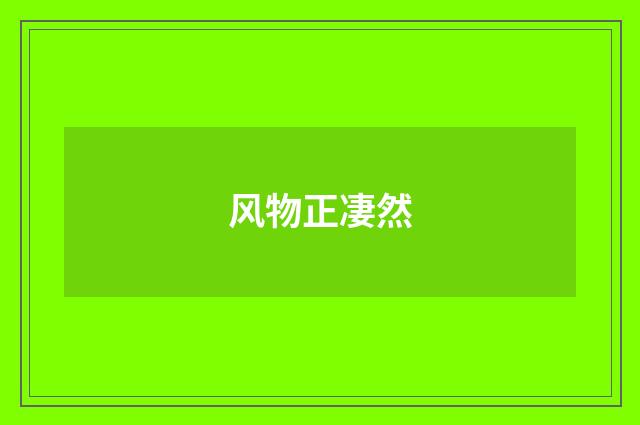 风物正凄然