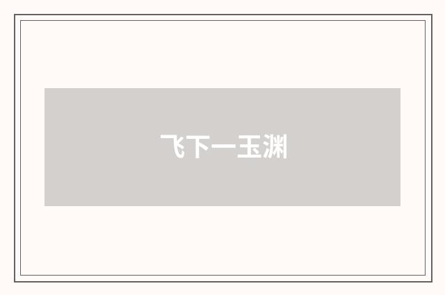 飞下一玉渊