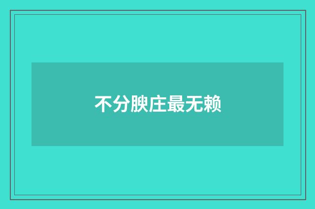 不分腴庄最无赖