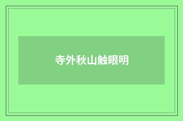寺外秋山触眼明
