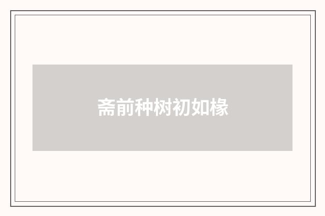 斋前种树初如椽