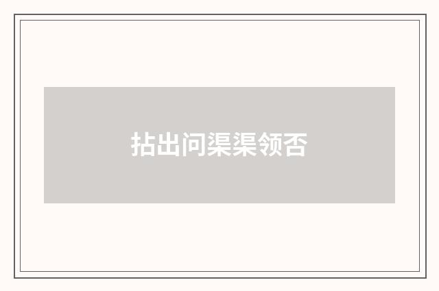 拈出问渠渠领否