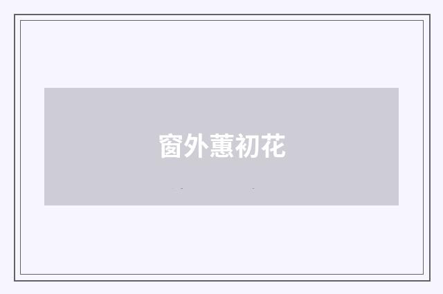 窗外蕙初花