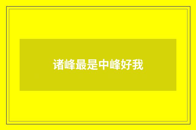 诸峰最是中峰好我
