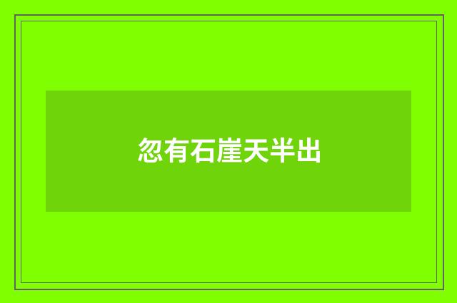 忽有石崖天半出