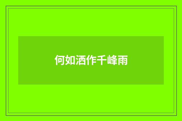 何如洒作千峰雨