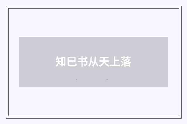 知巳书从天上落