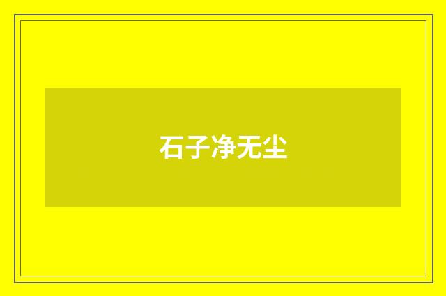石子净无尘