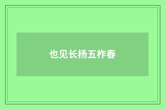 也见长杨五柞春