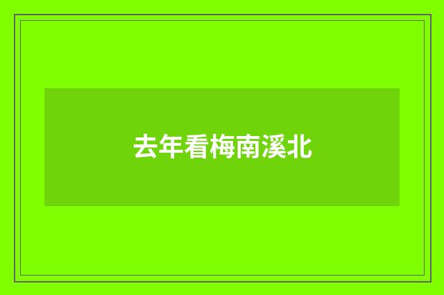 去年看梅南溪北