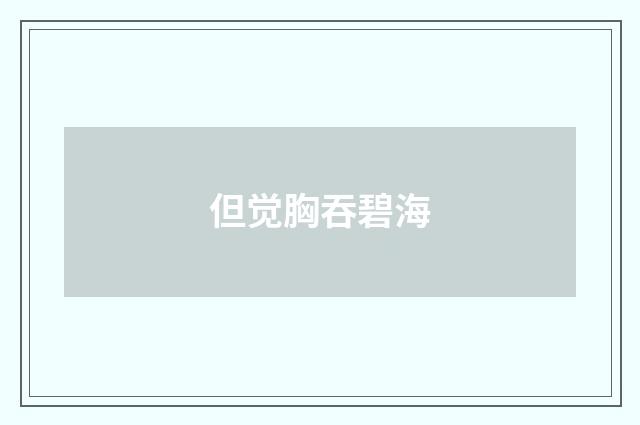 但觉胸吞碧海