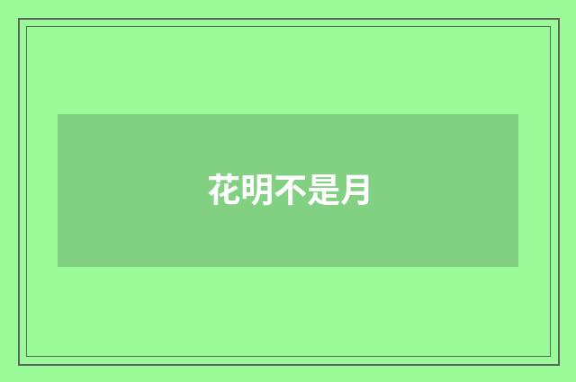 花明不是月