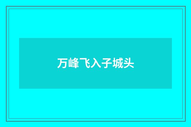 万峰飞入子城头