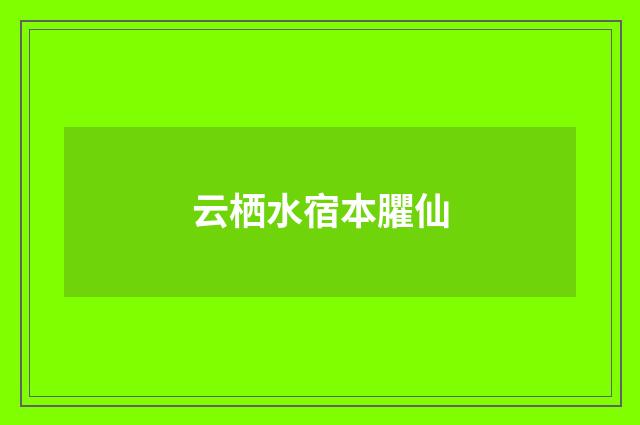 云栖水宿本臞仙