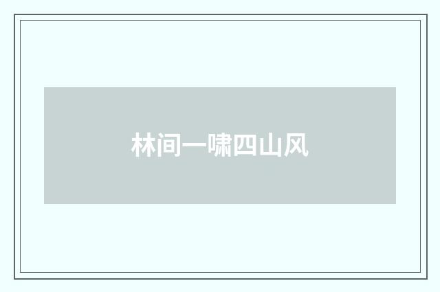 林间一啸四山风