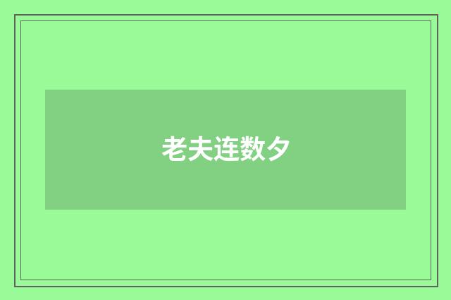老夫连数夕