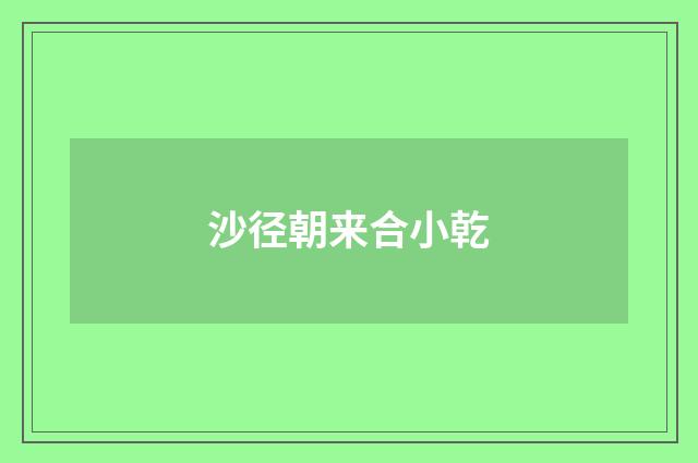 沙径朝来合小乾