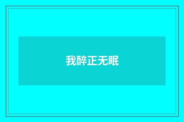 我醉正无眠