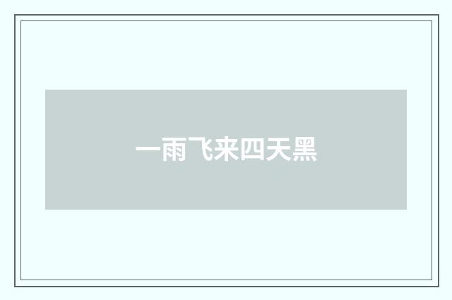一雨飞来四天黑