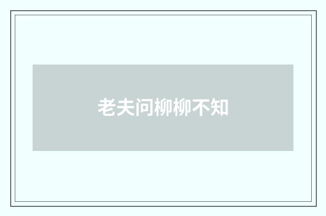 老夫问柳柳不知