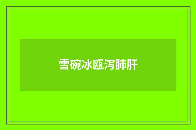 雪碗冰瓯泻肺肝