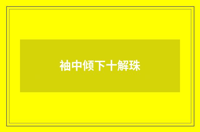 袖中倾下十解珠