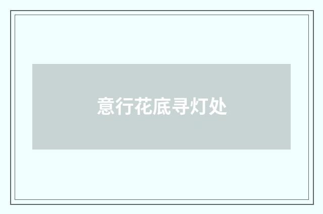意行花底寻灯处