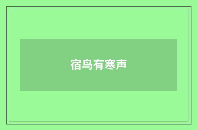 宿鸟有寒声