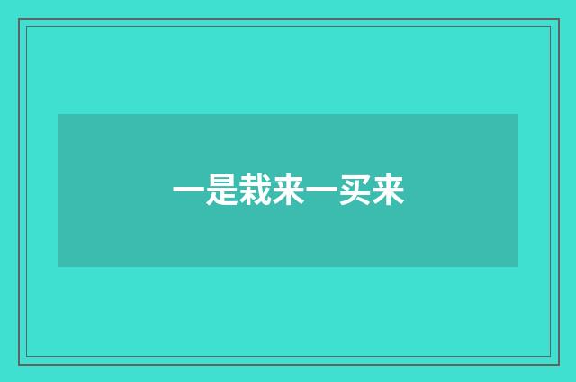 一是栽来一买来