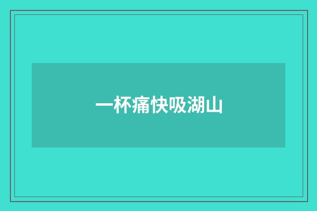 一杯痛快吸湖山
