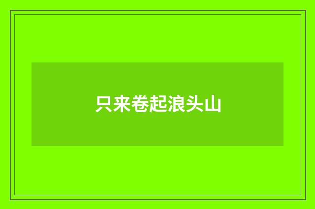 只来卷起浪头山
