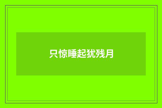 只惊睡起犹残月