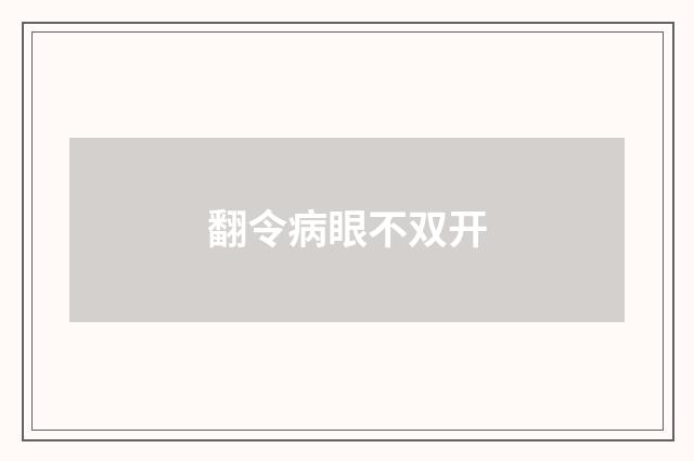 翻令病眼不双开