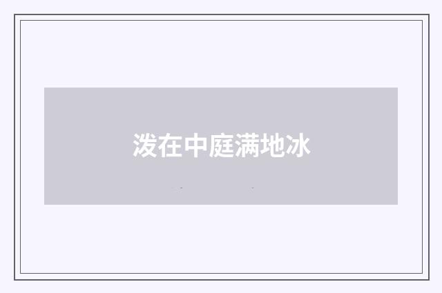 泼在中庭满地冰