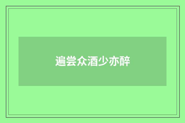 遍尝众酒少亦醉