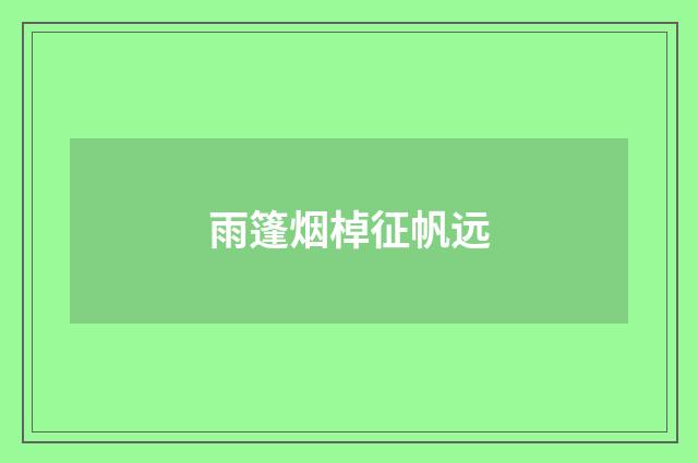 雨篷烟棹征帆远