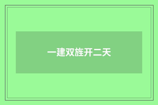 一建双旌开二天
