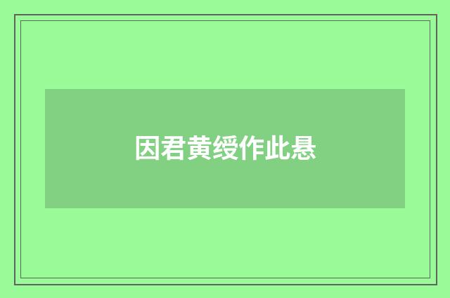 因君黄绶作此悬