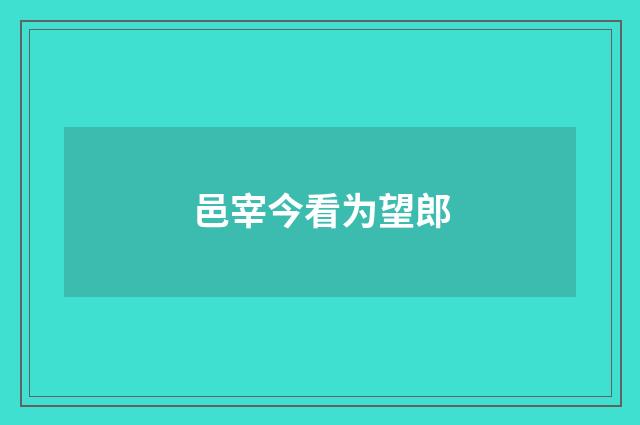 邑宰今看为望郎