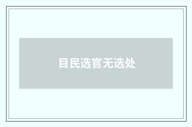 目民选官无选处