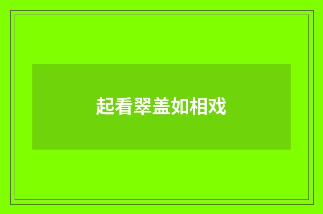 起看翠盖如相戏