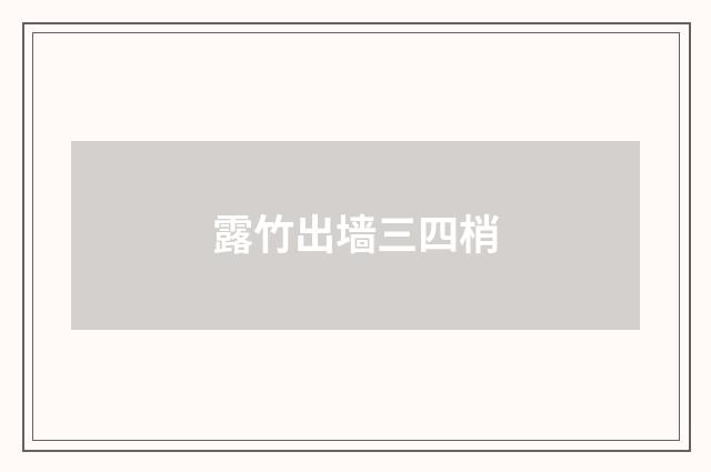 露竹出墙三四梢
