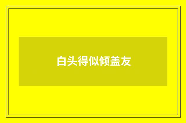 白头得似倾盖友