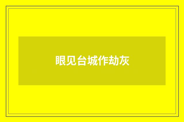 眼见台城作劫灰