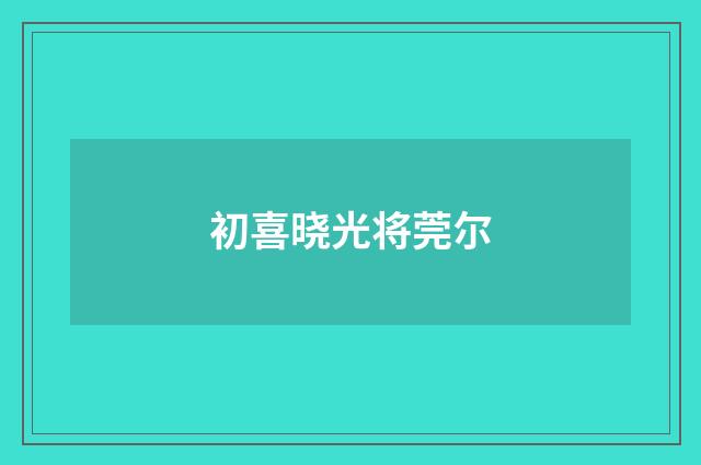 初喜晓光将莞尔