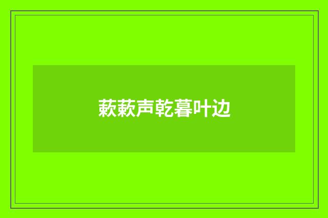 蔌蔌声乾暮叶边