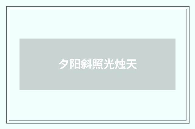 夕阳斜照光烛天