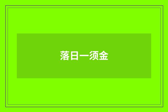 落日一须金