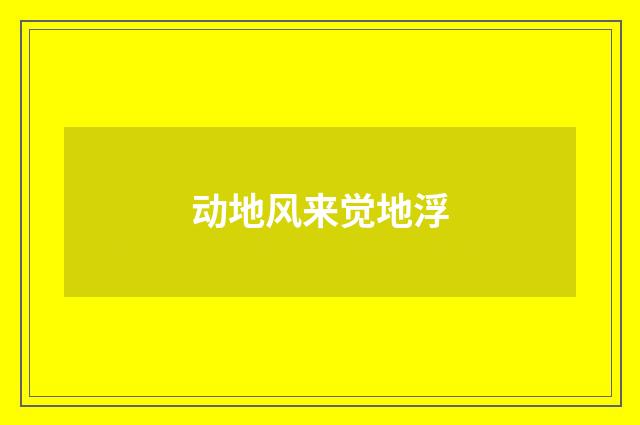 动地风来觉地浮