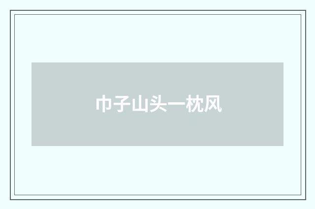 巾子山头一枕风